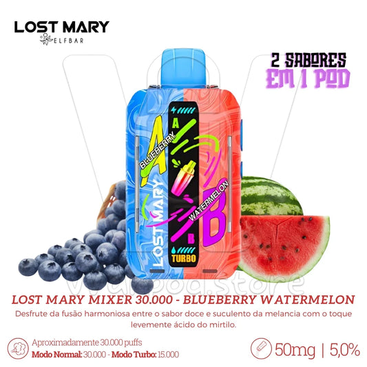 Lost Mary Mixer+ 30.000 - Blueberry Watermelon